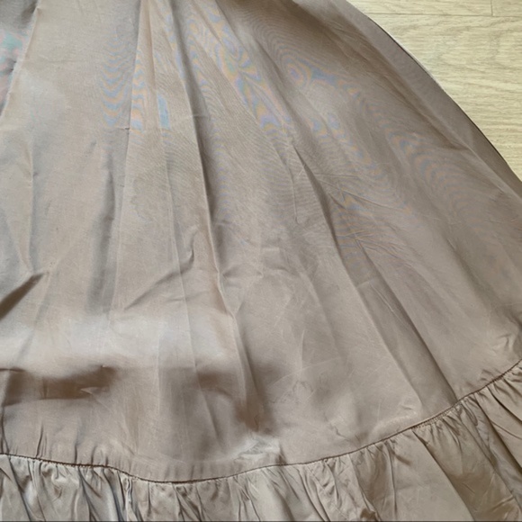 Vintage Vtg 50s 1950s Grey Floral Satin Jacquard Cocktail Holiday Party Dress - Picture 7 of 8